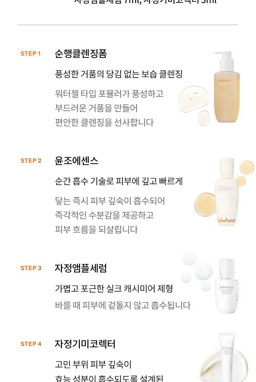[업체배송]설화수 자정기미코렉터 30ml 기획(순행클렌징폼50ml+에센스8ml+자정앰플세럼7ml+자정기미코렉터30ml) 상세페이지 12